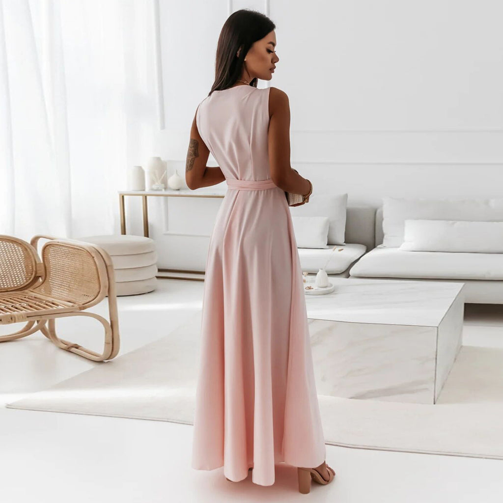 Selena | Elegante Maxi Jurk met Strikceintuur