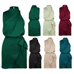 Carine | Satijnen Halter Mini Jurk