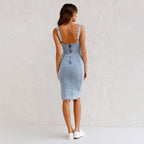 Lizzie | Denim Midi Jurk met Split