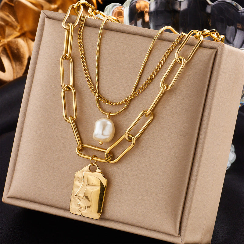 Liora | Layered Ketting Set met Bedel & Parel