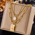 Liora | Layered Ketting Set met Bedel & Parel