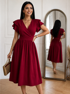 Fantine | V-Hals Midi Jurk Dames