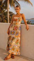 Vera | Zomerse Midi Jurk met Print