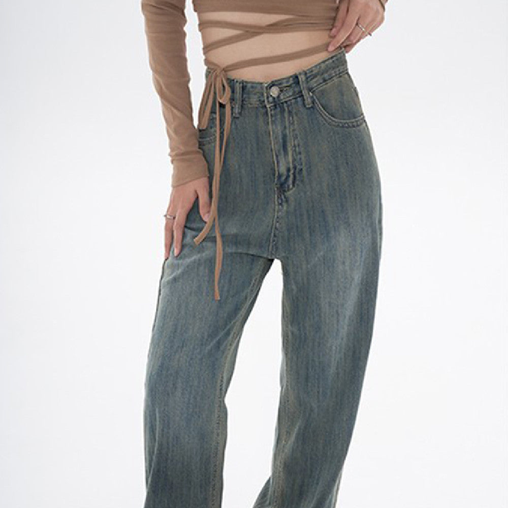 Clarice | Vintage Straight Leg Jeans Dames High Waist
