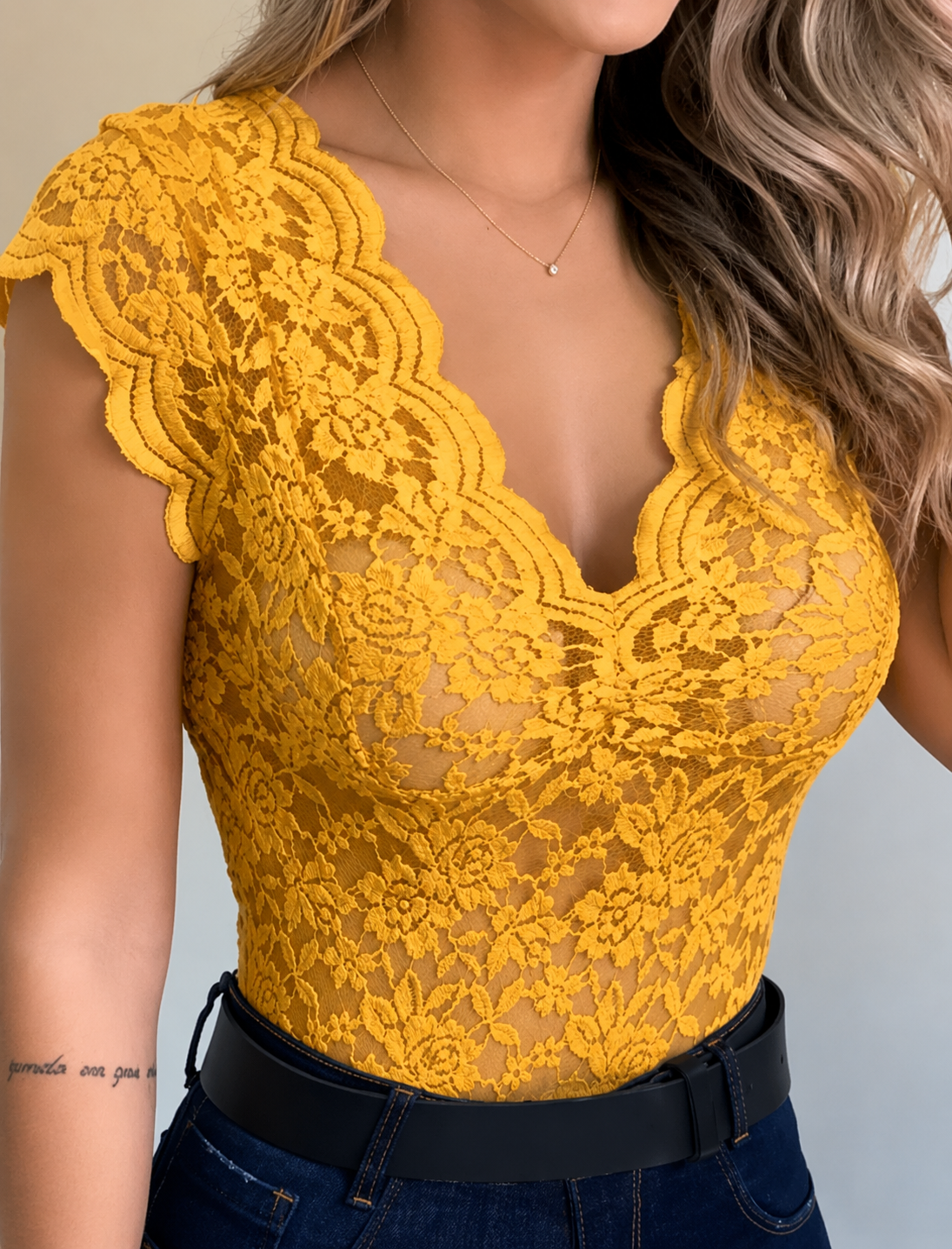 Melanie | Lace V-Hals Top Dames Chic