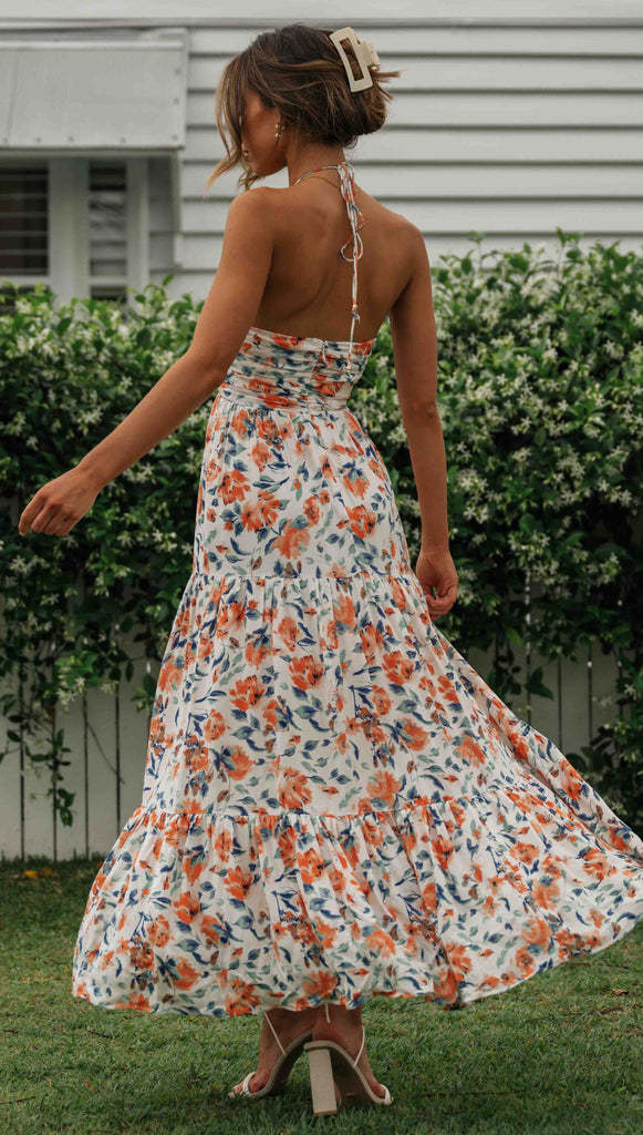 Fileine | Maxi Jurk Dames Chiffon Bloemenprint