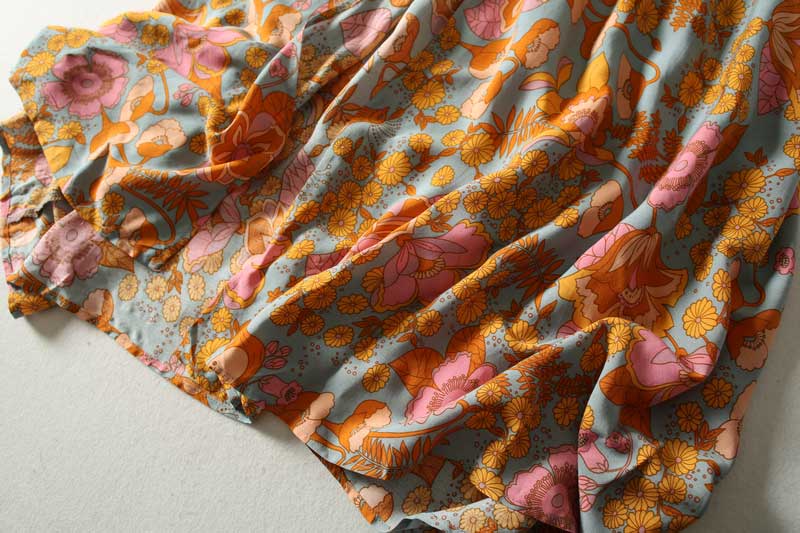 Camellia | Katoenen Maxi Wikkeljurk met Print