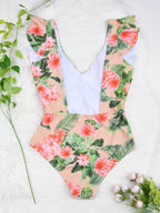 Avelina | Badpak met V-Hals & Tropische Print