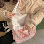 Éloane | Teddy Shopper – Grote Geruite Tote Tas