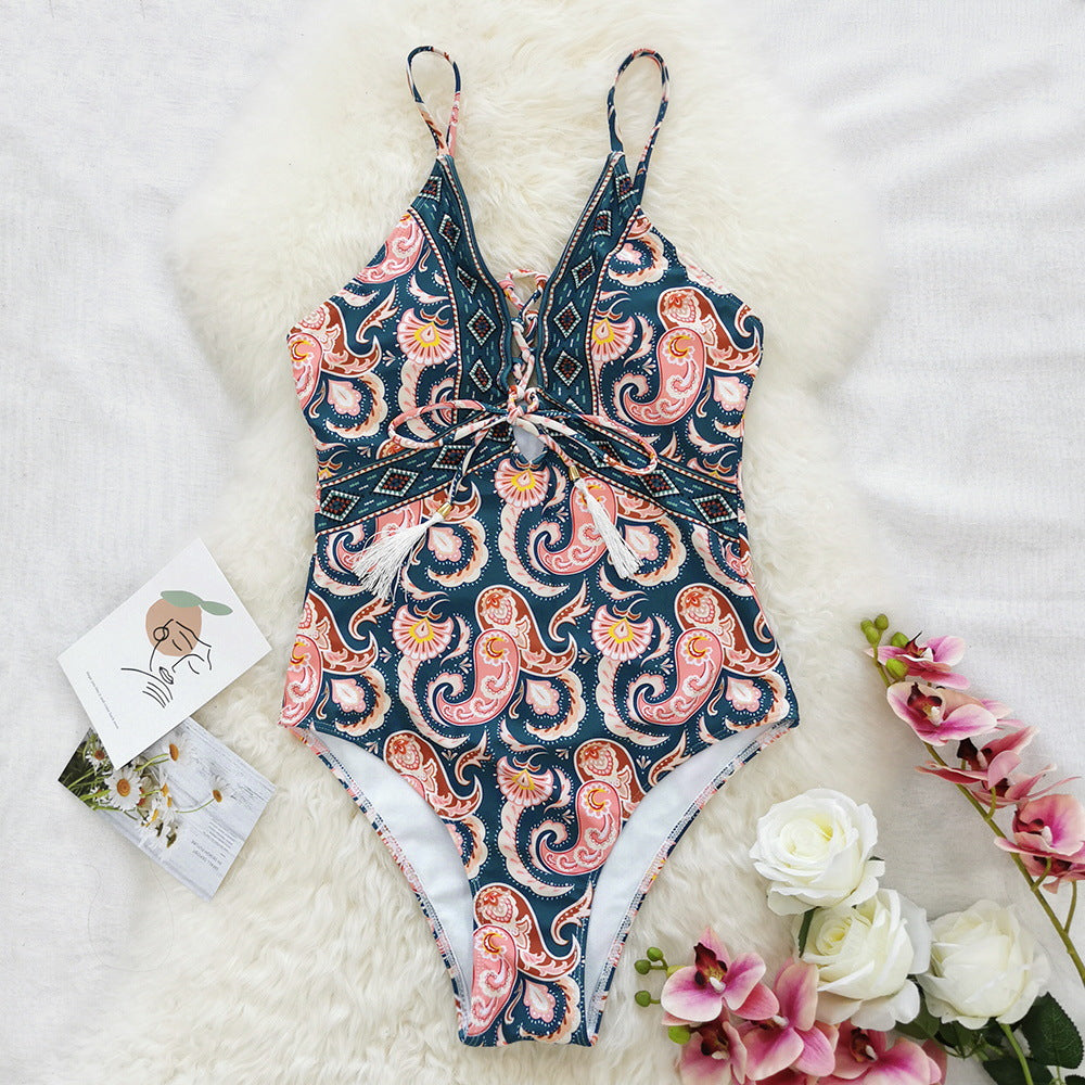 Zalina | Deep V-hals Badpak Dames Luxe Beachwear