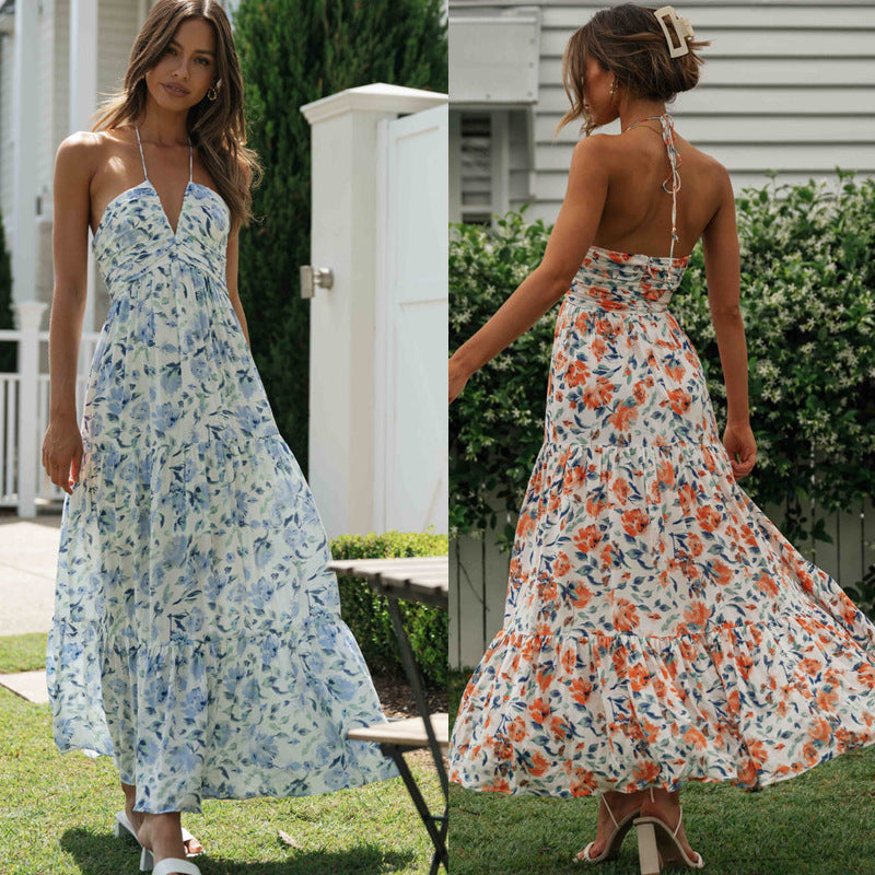 Fileine | Maxi Jurk Dames Chiffon Bloemenprint