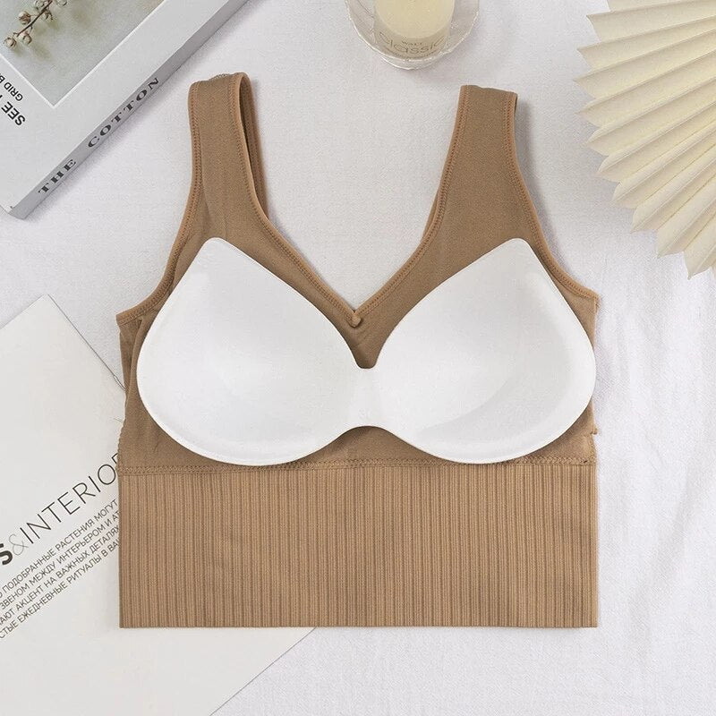 Jade | Seamless Rib V-Hals Top One Size