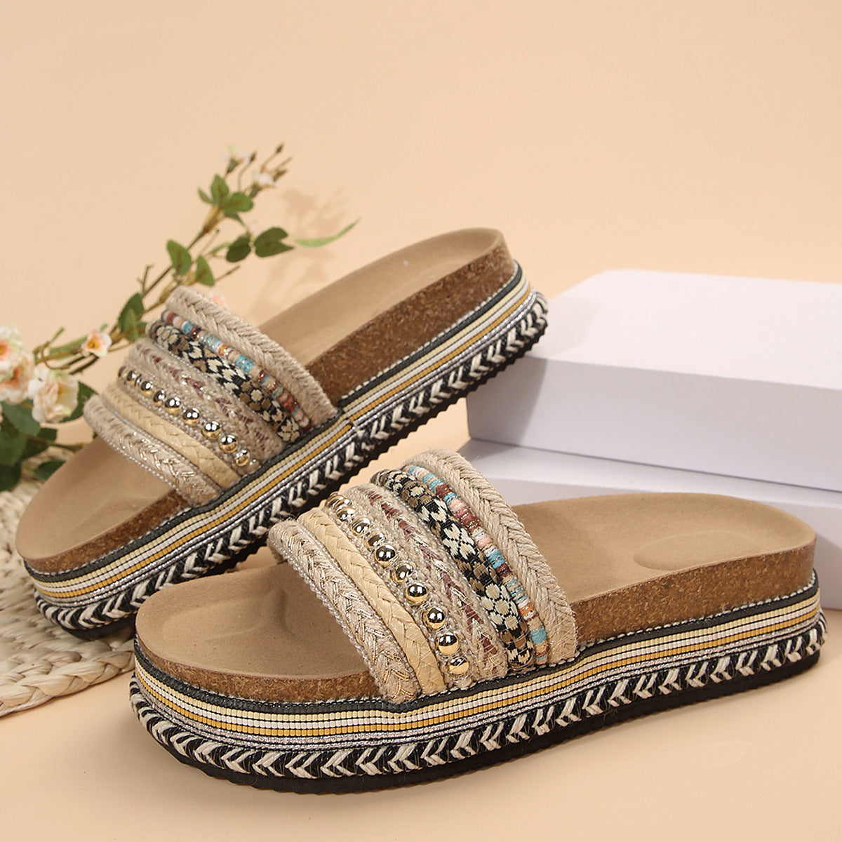 Nayeli | Bohemian Plateau Slippers Dames