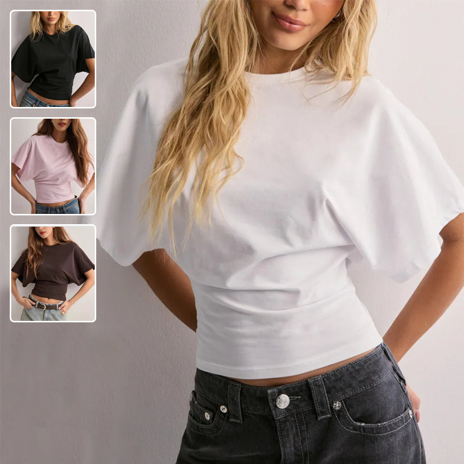 Kaia | Dames Batwing Crop Top met Loose Fit