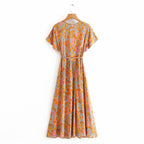 Camellia | Katoenen Maxi Wikkeljurk met Print