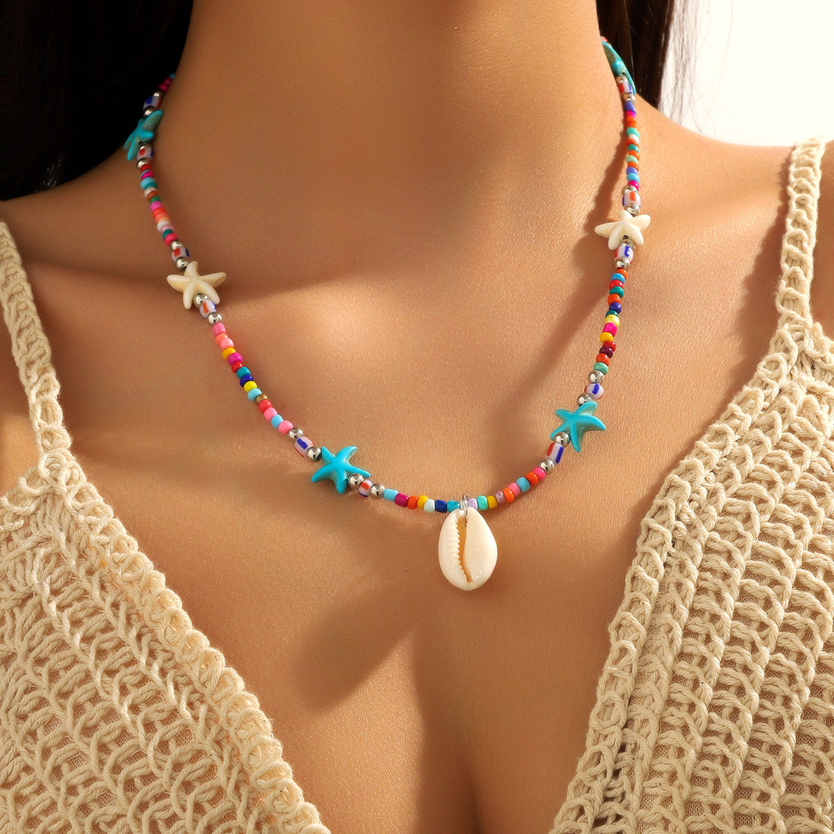 Azura | Schelpen Ketting met Kralen Dames