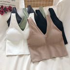 Jade | Seamless Rib V-Hals Top One Size