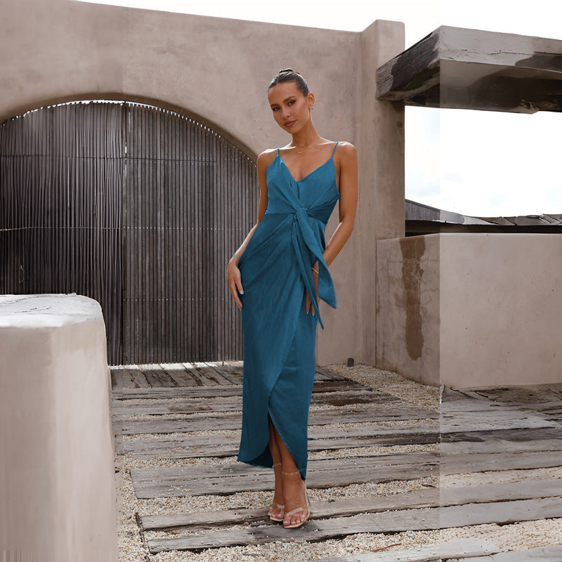 Isabella | Satin Midi Jurk Dames Chic