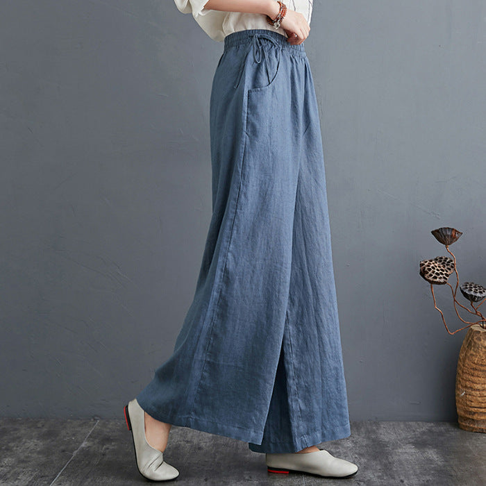 Yara | Linnen Palazzo Broek met Hoge Taille