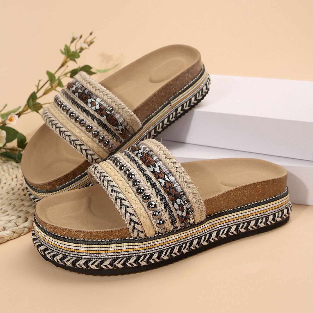 Nayeli | Bohemian Plateau Slippers Dames