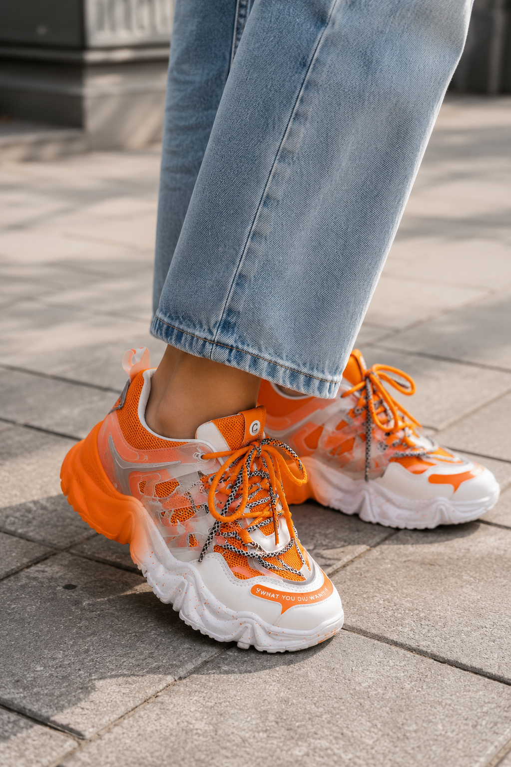 Allinda | Chunky Oranje Sneaker