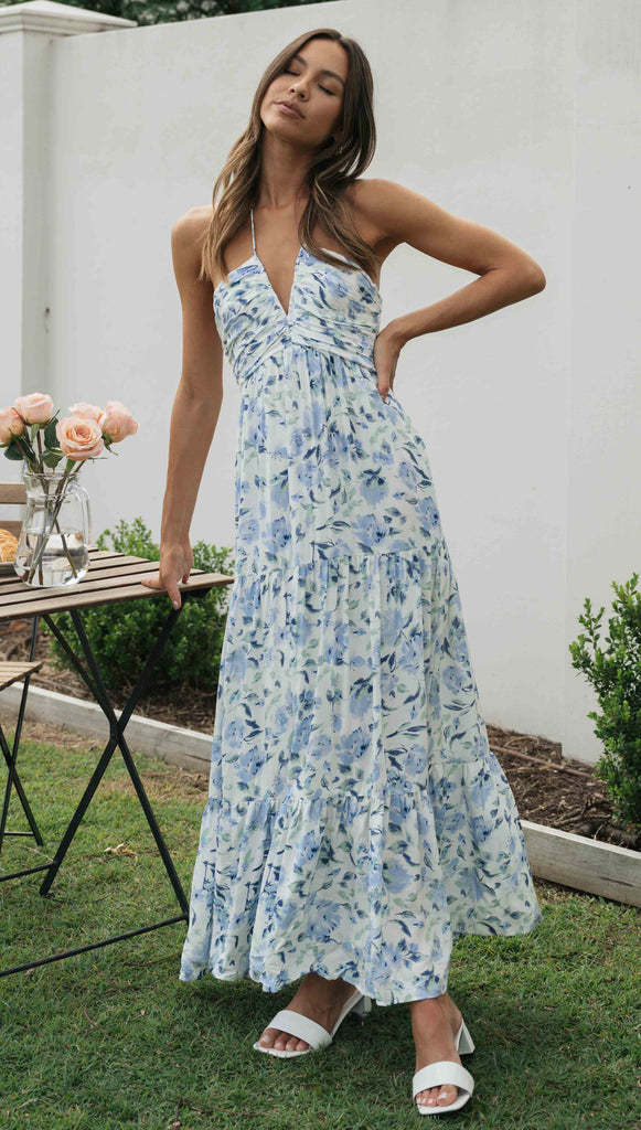 Fileine | Maxi Jurk Dames Chiffon Bloemenprint