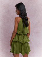 Alessia | Gelaagde Halter Maxi Jurk