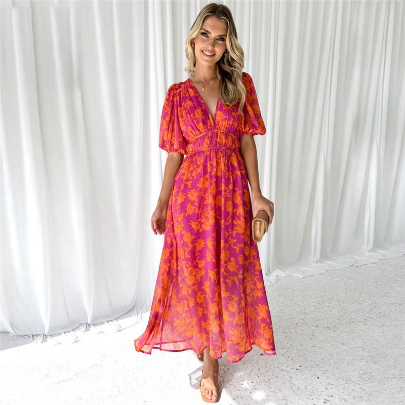 Juliette | Luxe Maxi Jurk met V-Hals Dames