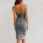 Lizzie | Denim Midi Jurk met Split