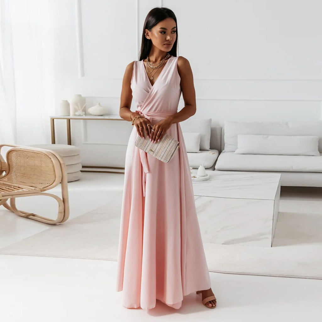Selena | Elegante Maxi Jurk met Strikceintuur