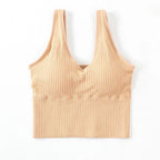 Jade | Seamless Rib V-Hals Top One Size
