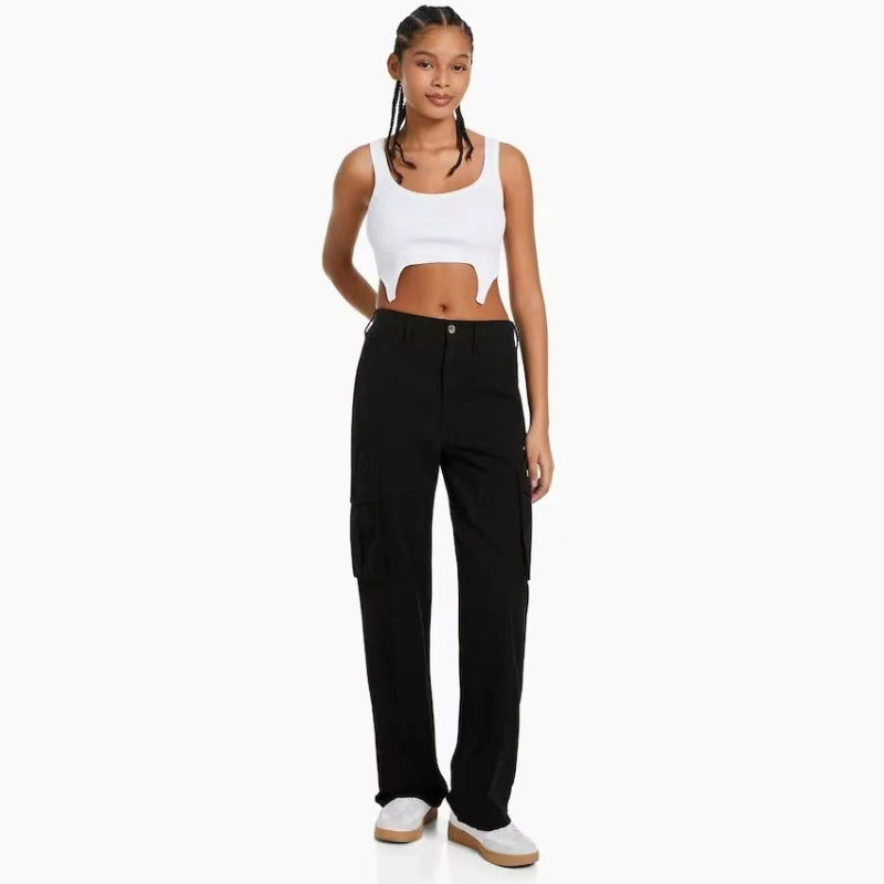 Autumna | Wide Leg Cargo Jeans Dames