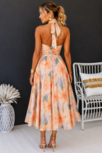 Soléa | Dames Halter Maxi Jurk met Bloemenprint