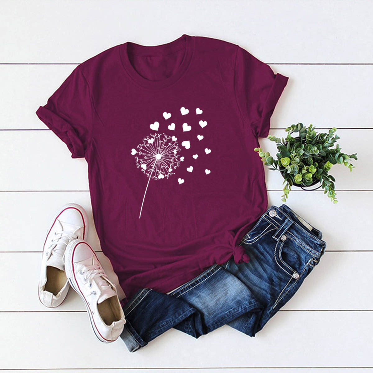 Aveline | Dandelion Graphic T-Shirt Dames