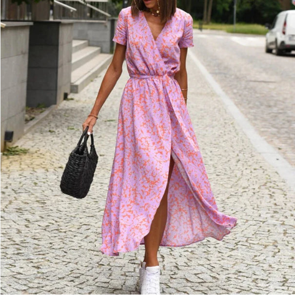Michelle | Wrap Maxi Jurk Dames met Print