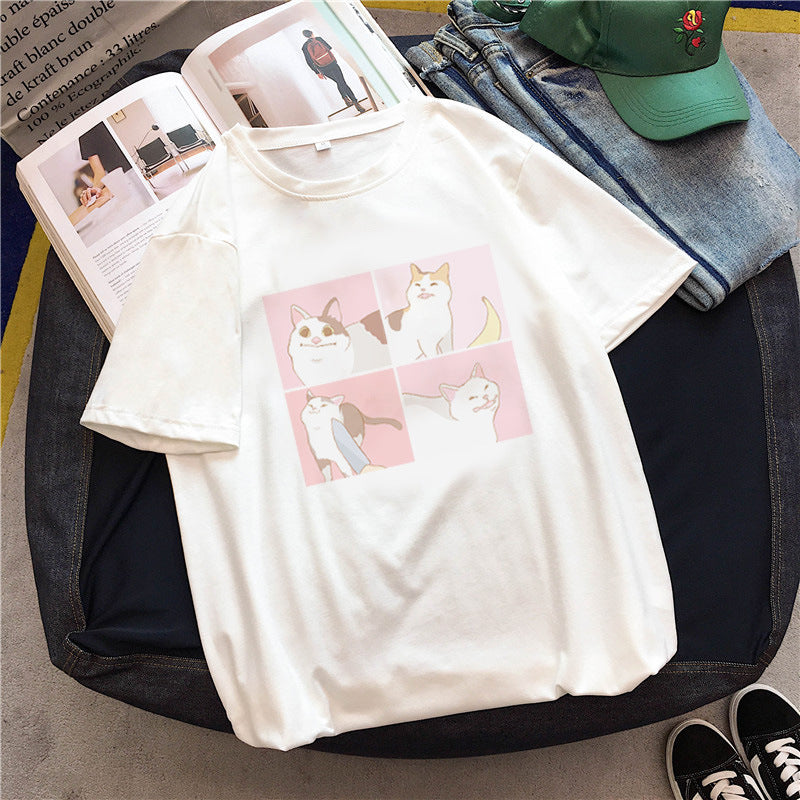 Miyumi | Cat Graphic T-Shirt Dames