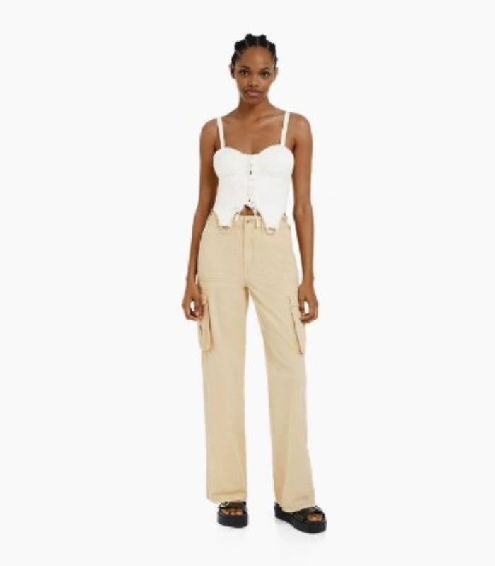 Autumna | Wide Leg Cargo Jeans Dames
