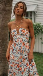 Fileine | Maxi Jurk Dames Chiffon Bloemenprint