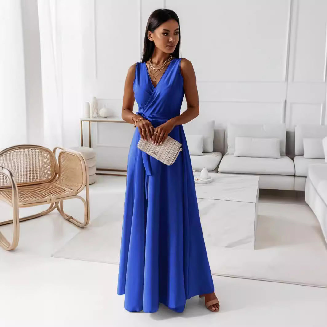 Selena | Elegante Maxi Jurk met Strikceintuur