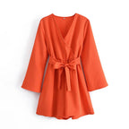 Caroline | Oranje Korte Jumpsuit