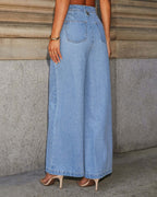 Lévana |  Denim Set Dames Wide Leg & Gilet