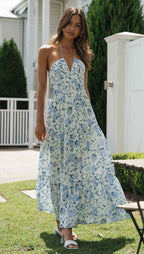 Fileine | Maxi Jurk Dames Chiffon Bloemenprint