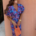 Donna | Maxi Jurk met Pofmouwen & V-Hals