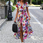 Michelle | Wrap Maxi Jurk Dames met Print