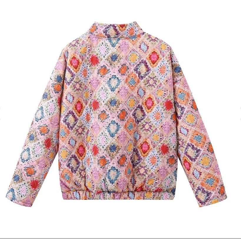 Stijlvolle Lente Jas met Print — Licht & Elegant