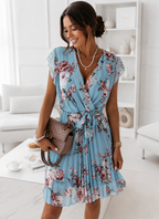 Marly | Bloemen Wikkeljurk Dames met Plissé