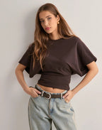 Kaia | Dames Batwing Crop Top met Loose Fit