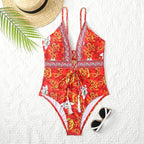 Zalina | Deep V-hals Badpak Dames Luxe Beachwear