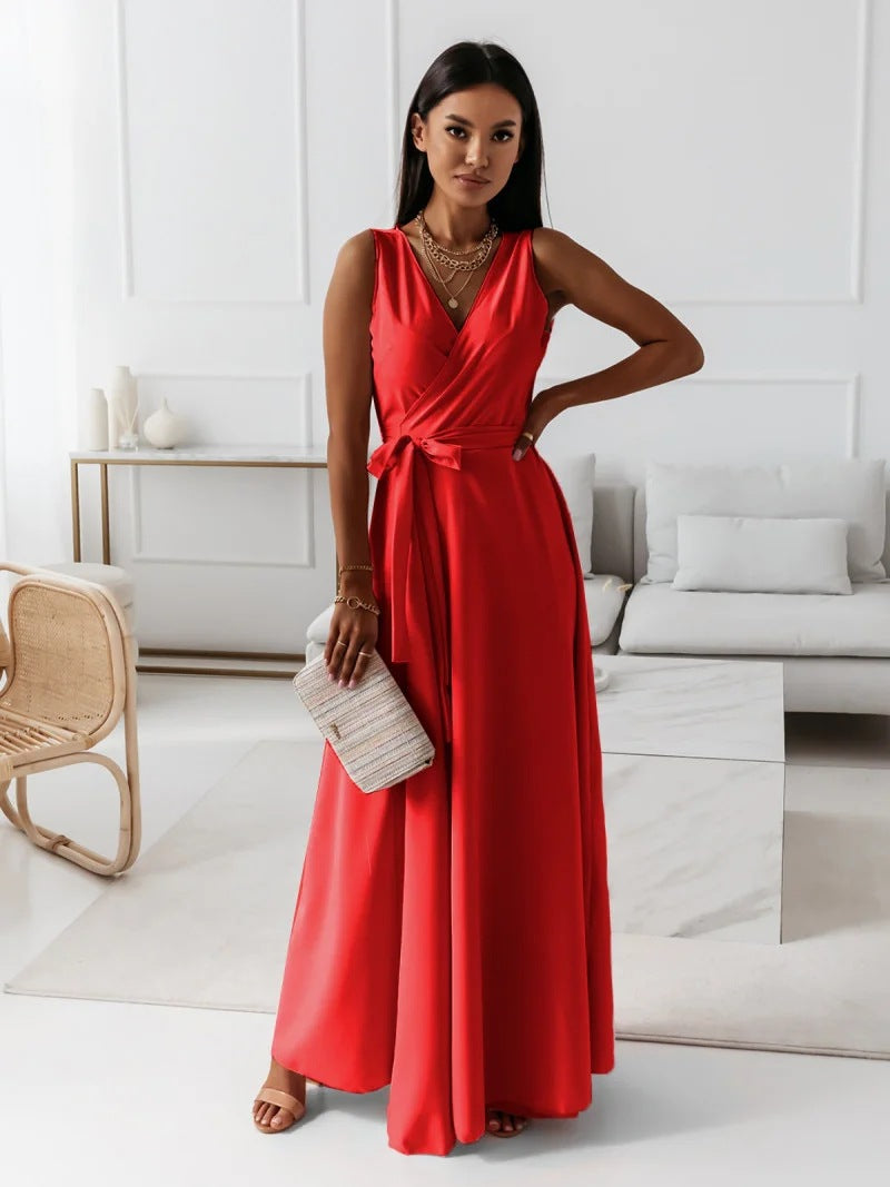 Selena | Elegante Maxi Jurk met Strikceintuur