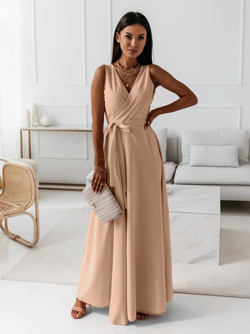 Selena | Elegante Maxi Jurk met Strikceintuur